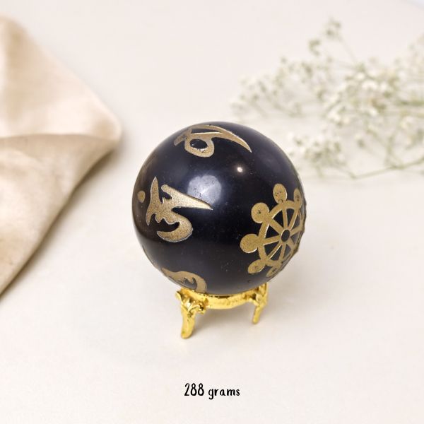 NATURAL BLACK OBSIDIAN SPHERE