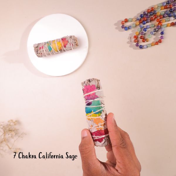 7 Chakra California Sage Smudge Stick – Crystal Energy Cleansing