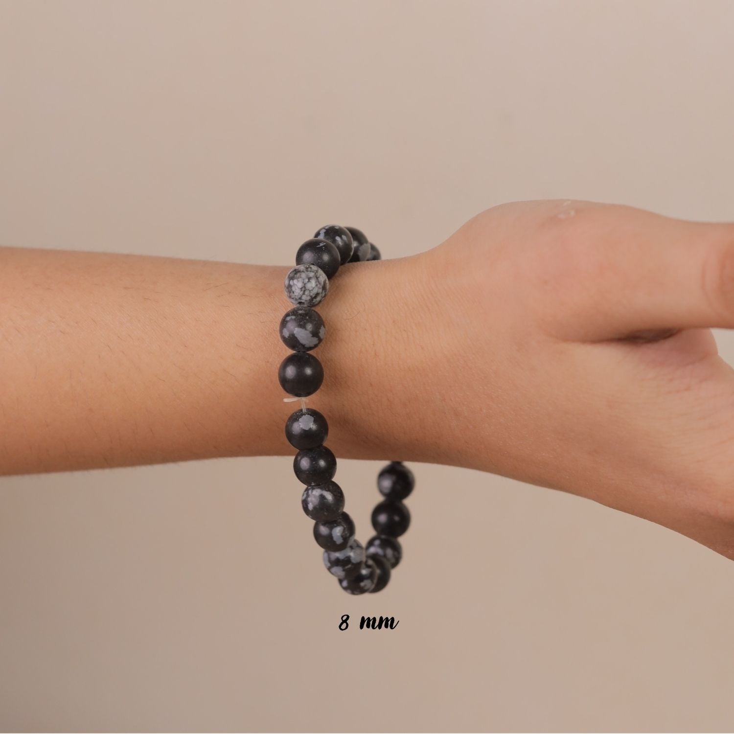 NATURAL SNOWFLAKE OBSIDIAN BRACELET