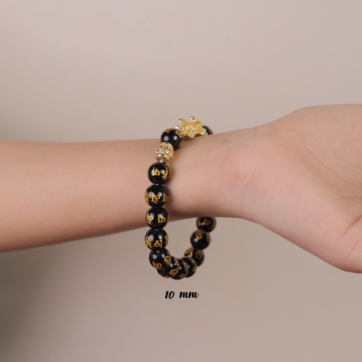 OM MANI PADME HUM BLACK ONYX BRACELET