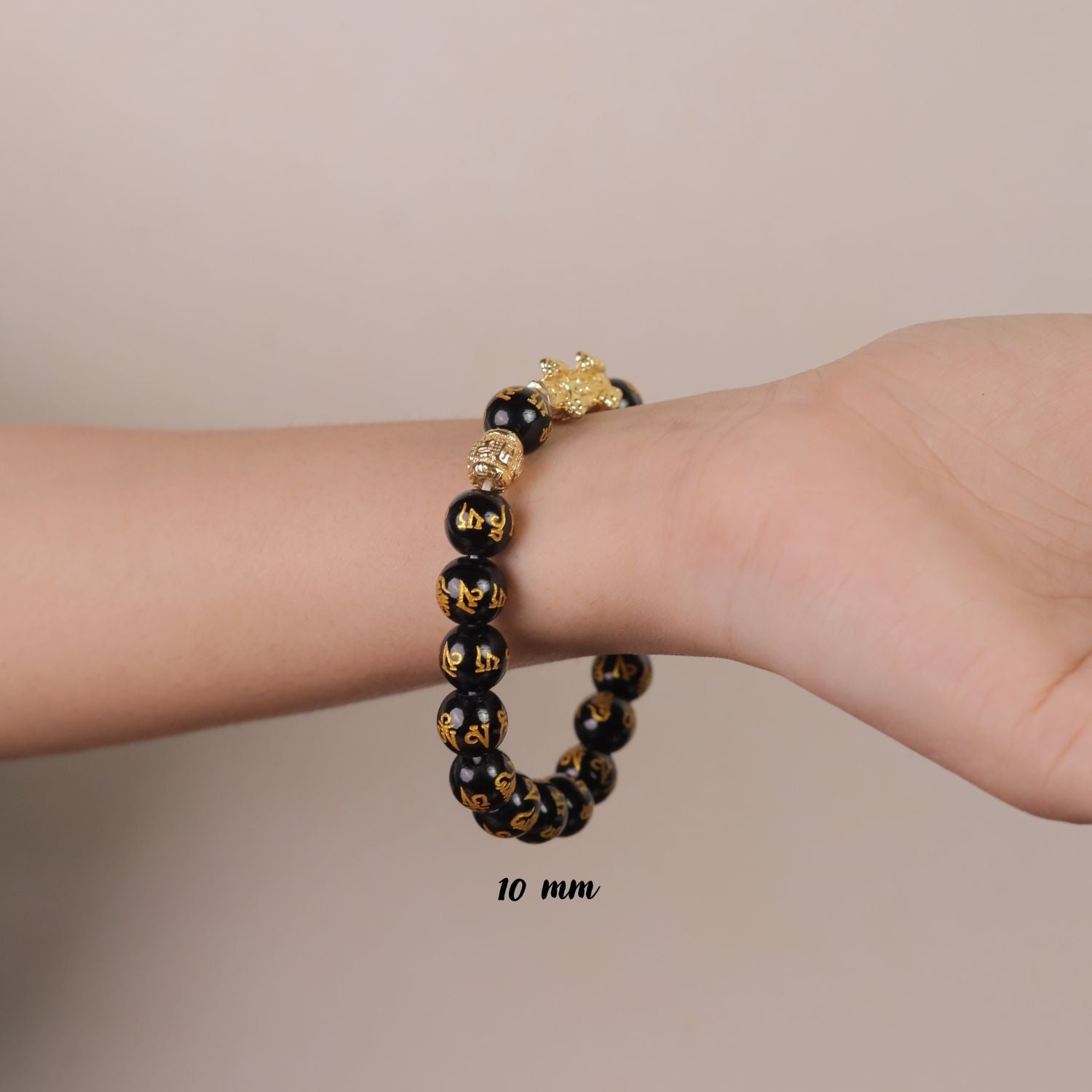 OM MANI PADME HUM BLACK ONYX BRACELET