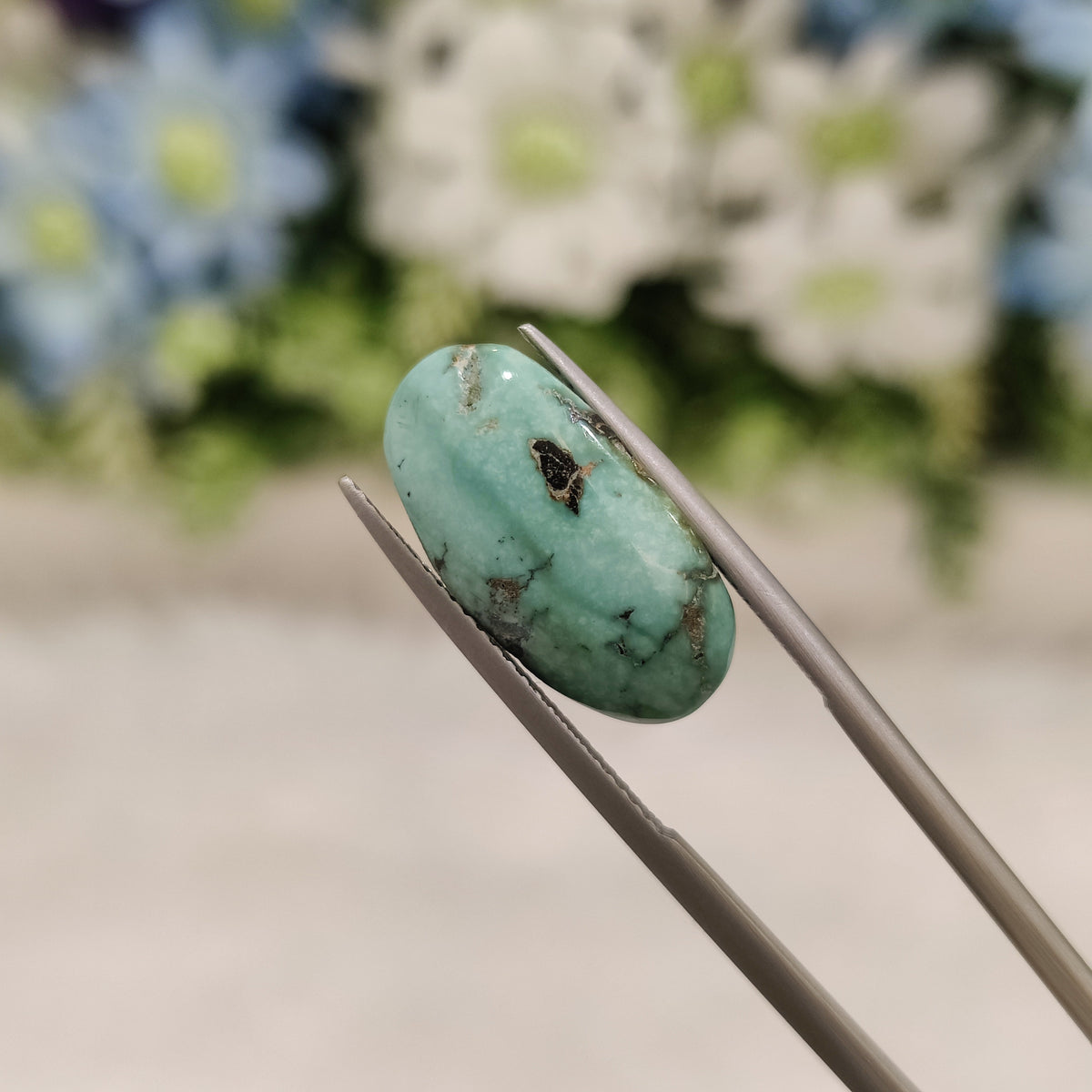 Natural Turquoise Gemstone (Firoza) TUR 8 6.52 Carat Certified