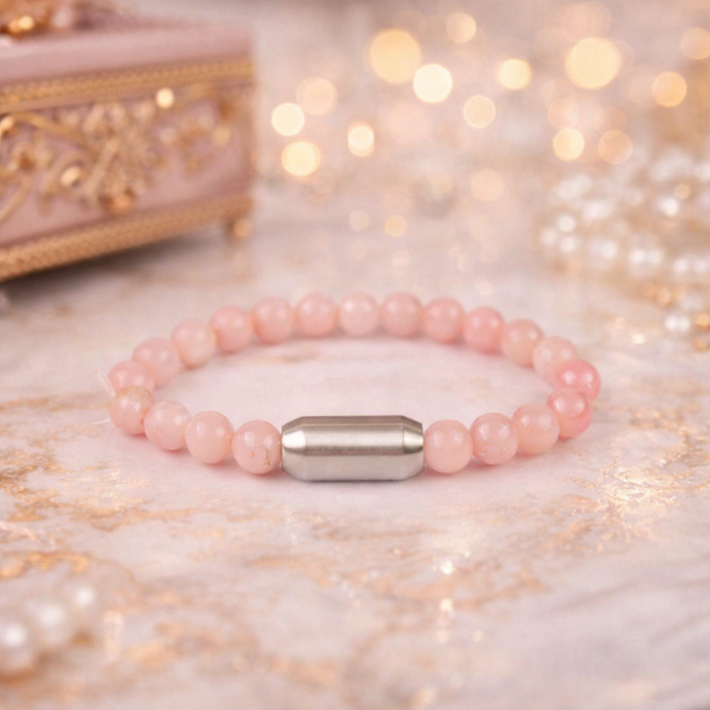 NATURAL PINK OPAL BRACELET