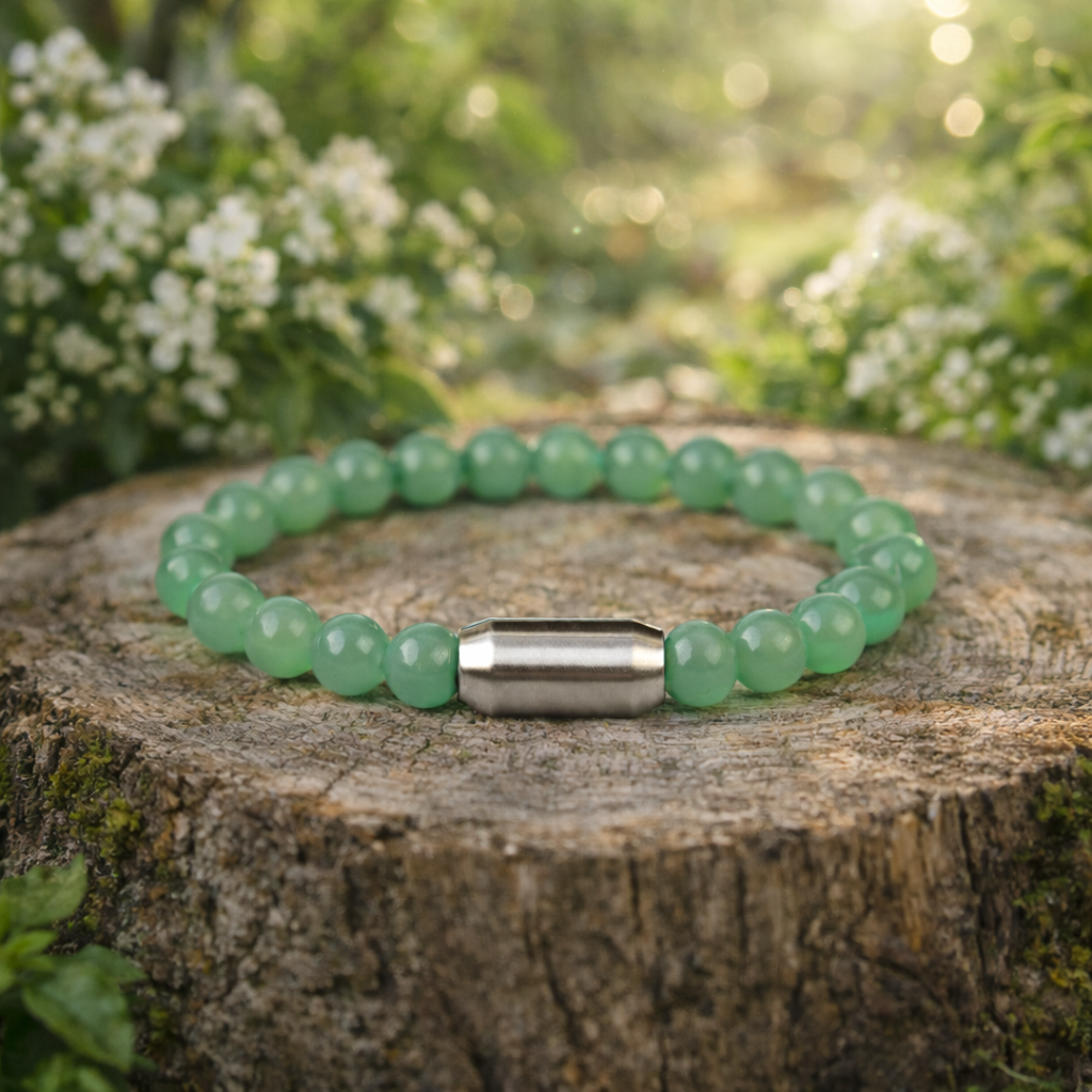 NATURAL LIGHT GREEN AVENTURINE BRACELET