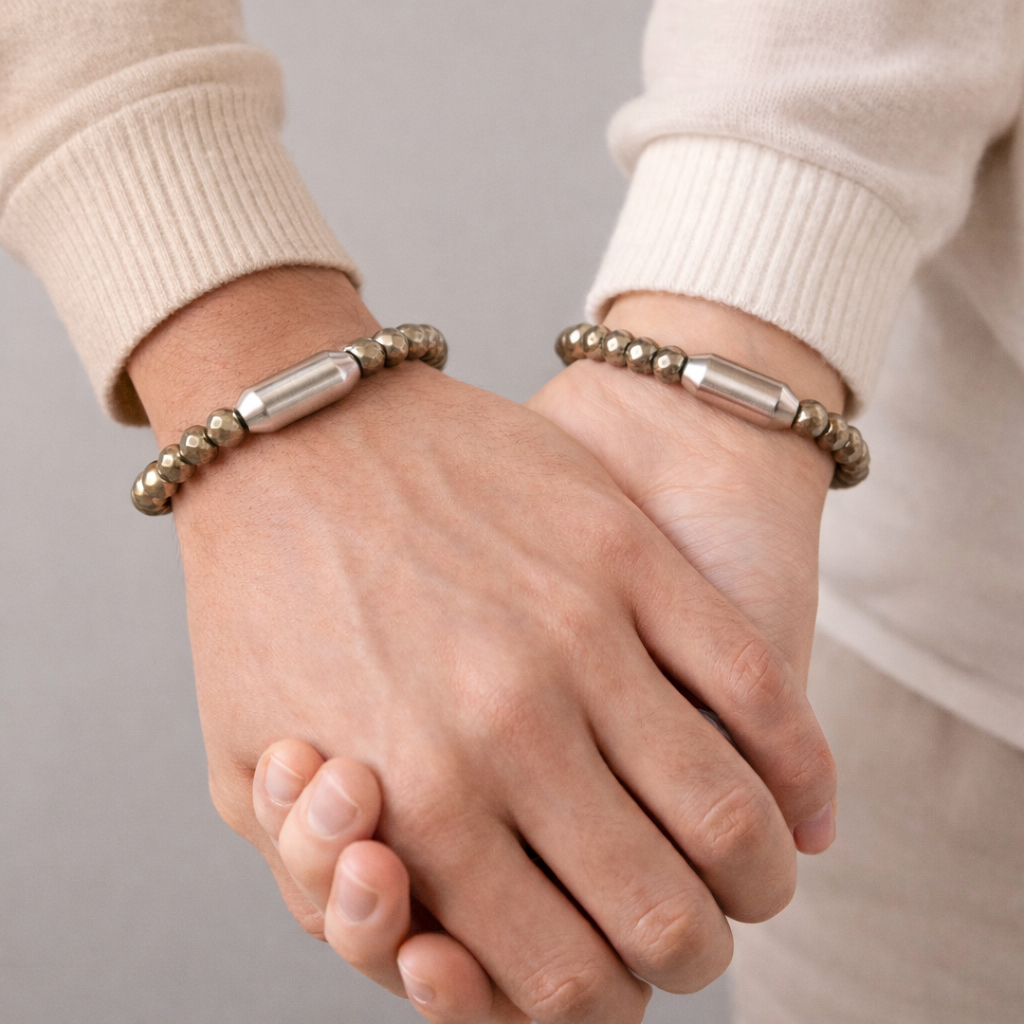 NATURAL PYRITE DIAMOND CUT BRACELET