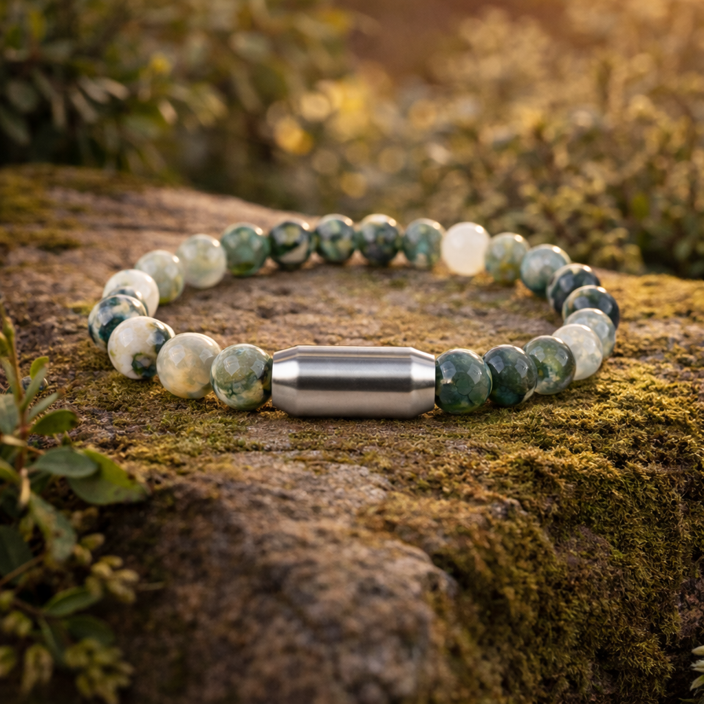 NATURAL TREE AGATE BRACELET