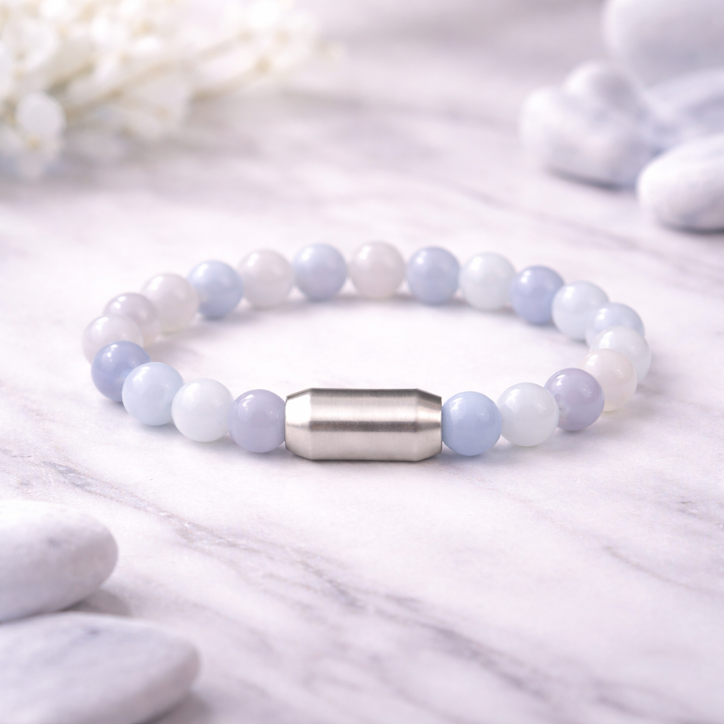 NATURAL BLUE LACE AGATE BRACELET