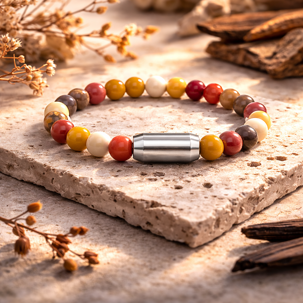 NATURAL MOOKITE JASPER BRACELET