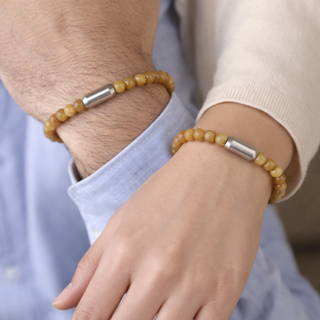 NATURAL YELLOW JADE ( AFGANI) BRACELET