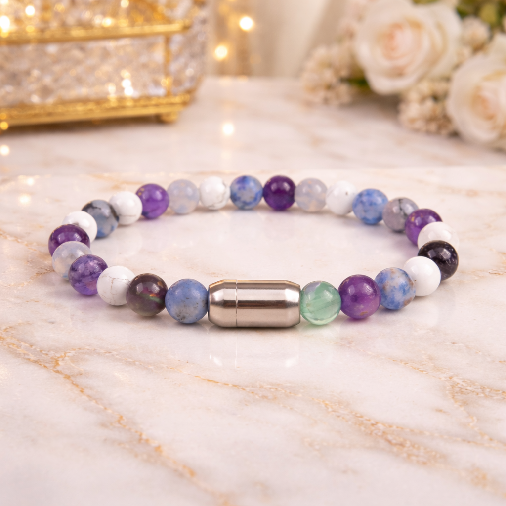 EDUCATION BRACELET WITH NATURAL CRYSTALS