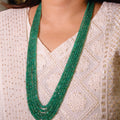 Natural Emerald Diamond Cut Mala