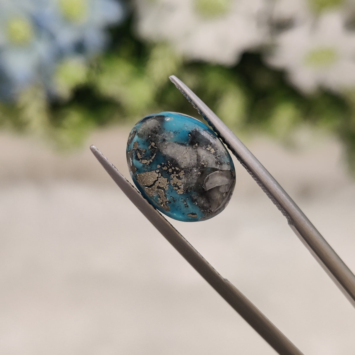 Natural Turquoise Gemstone (Firoza) TUR 177 5.91 Carat Certified