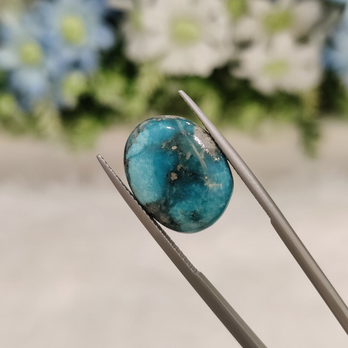 Natural Turquoise Gemstone (Firoza) TUR 77 7.13 Carat Certified