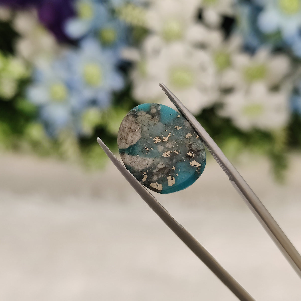 Natural Turquoise Gemstone (Firoza) TUR 77 7.13 Carat Certified