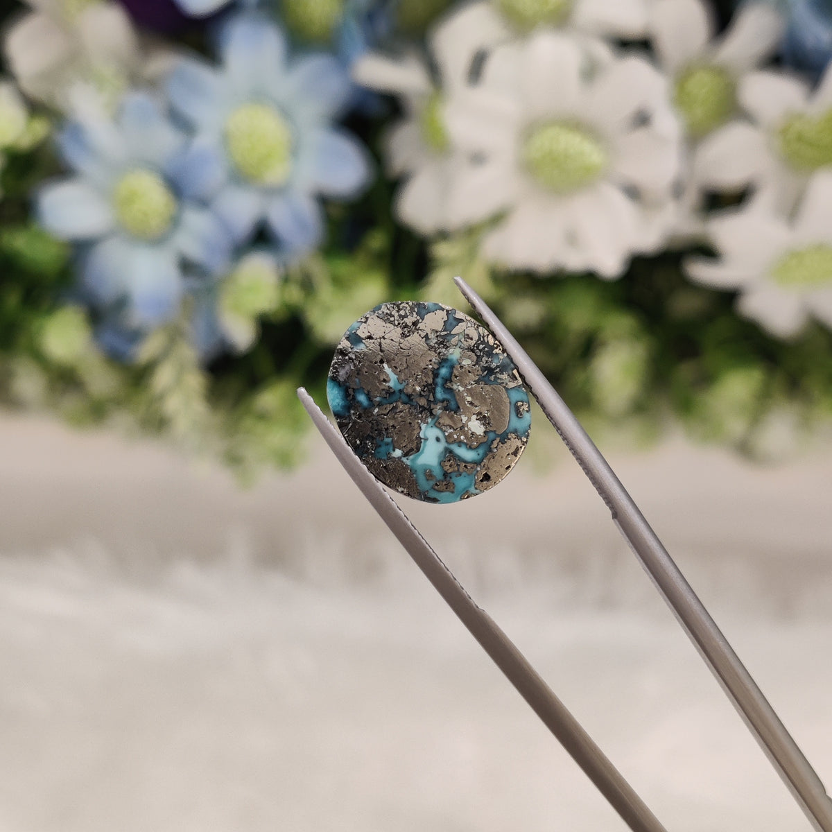 Natural Turquoise Gemstone (Firoza) TUR 141 7.75 Carat Certified