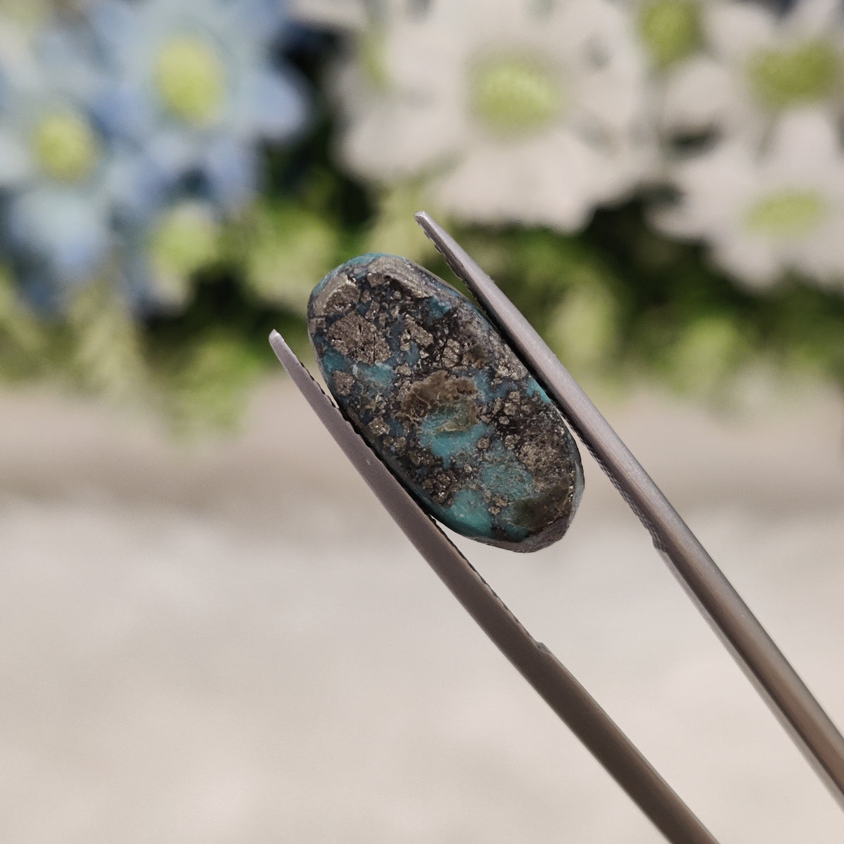 Natural Turquoise Gemstone (Firoza) TUR 22 7.68 Carat Certified