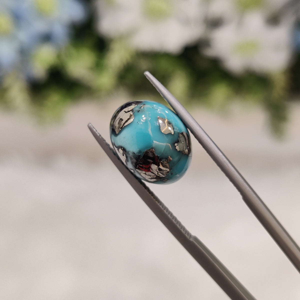 Natural Turquoise Gemstone (Firoza) TUR 71 7.2 Carat Certified