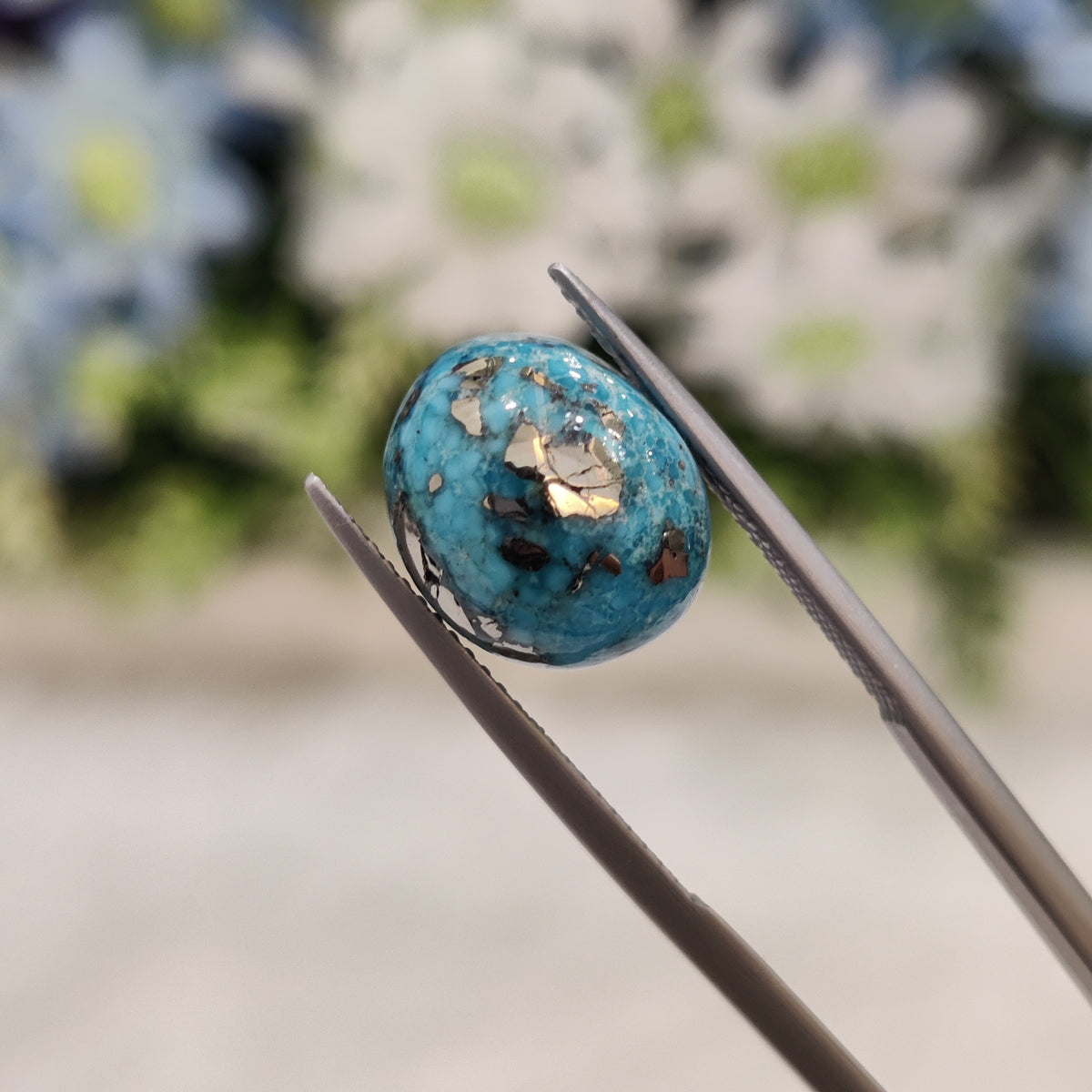 Natural Turquoise Gemstone (Firoza) TUR 131 8.87 Carat Certified