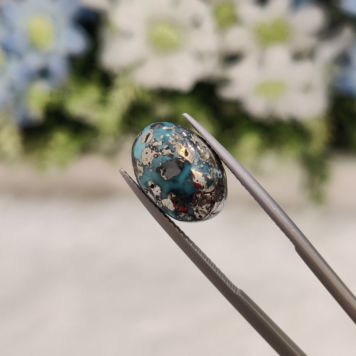 Natural Turquoise Gemstone (Firoza) TUR 94 8.37 Carat Certified
