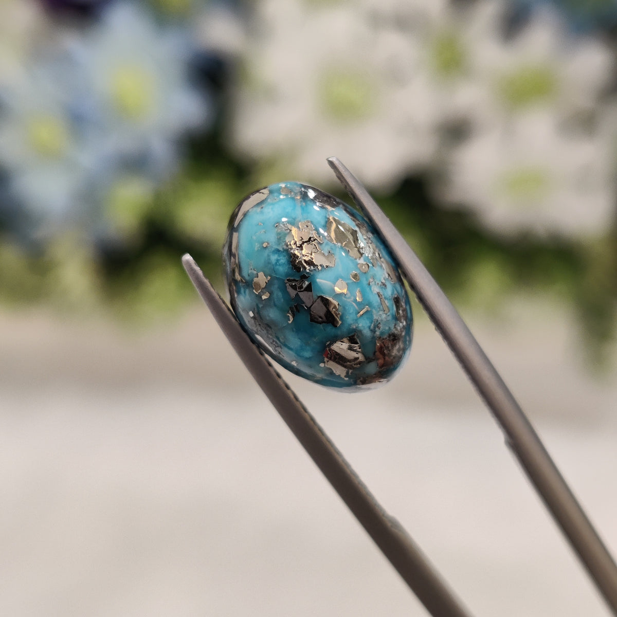 Natural Turquoise Gemstone (Firoza) TUR 191 8.18 Carat Certified