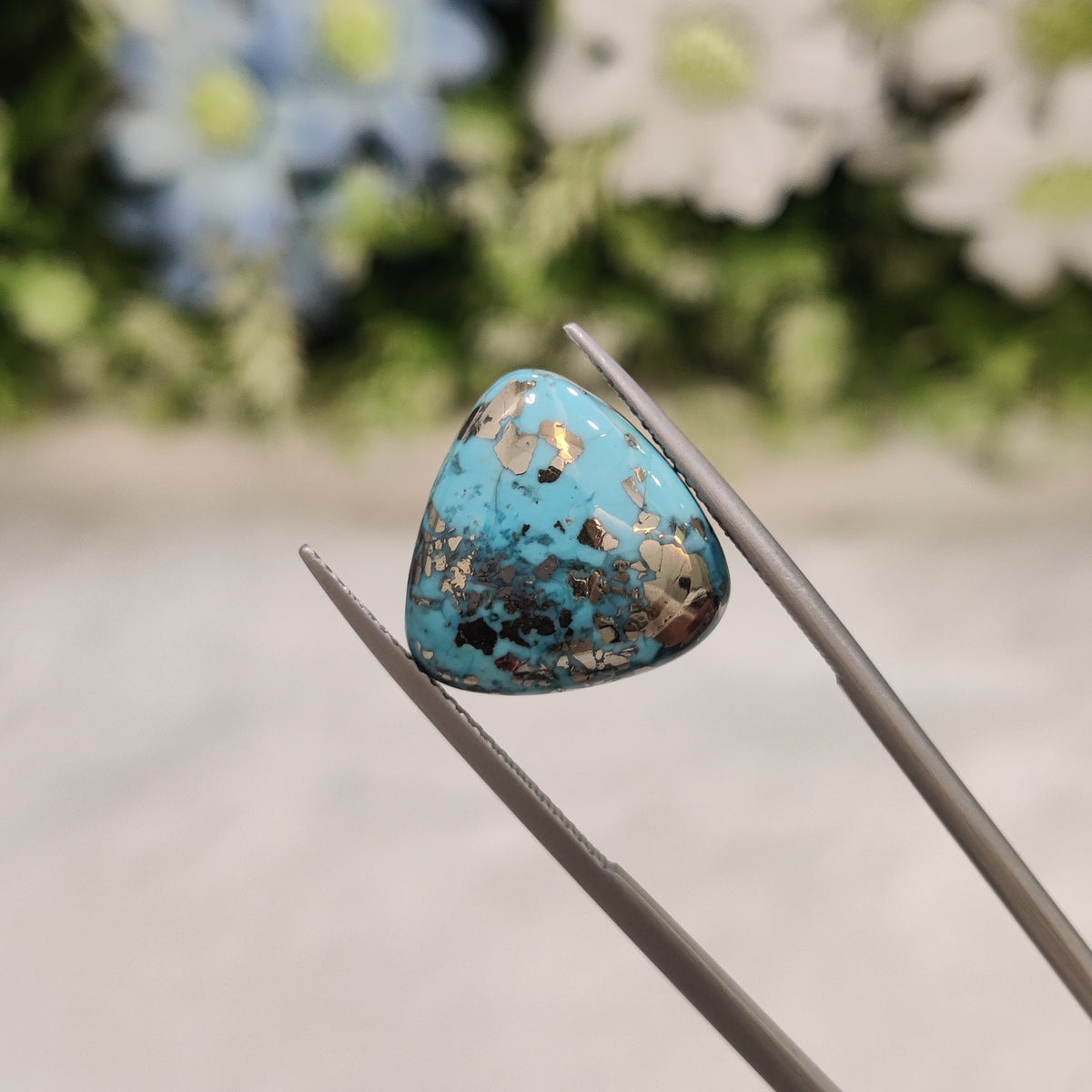 Natural Turquoise Gemstone (Firoza) TUR 196 9.6 Carat Certified
