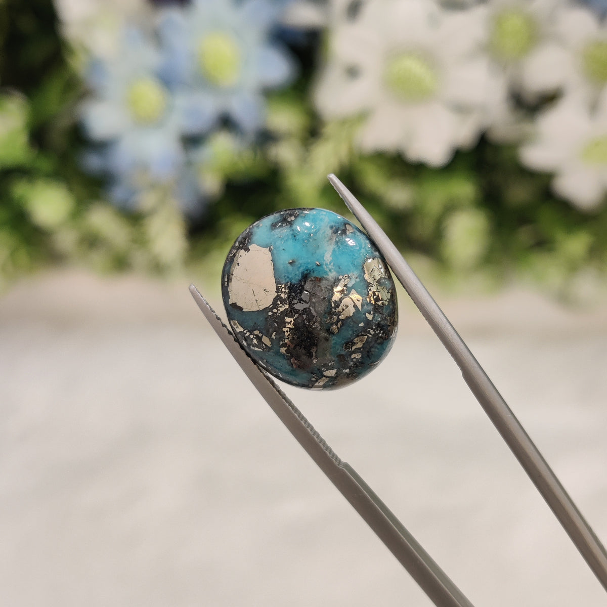 Natural Turquoise Gemstone (Firoza) TUR 88 9.65 Carat Certified