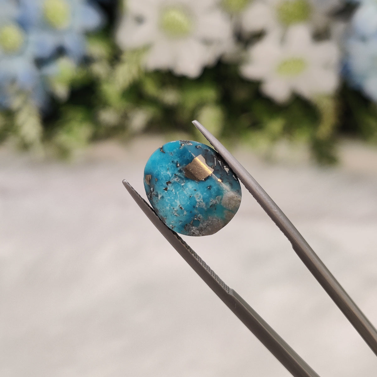 Natural Turquoise Gemstone (Firoza) TUR 158 8.97 Carat Certified