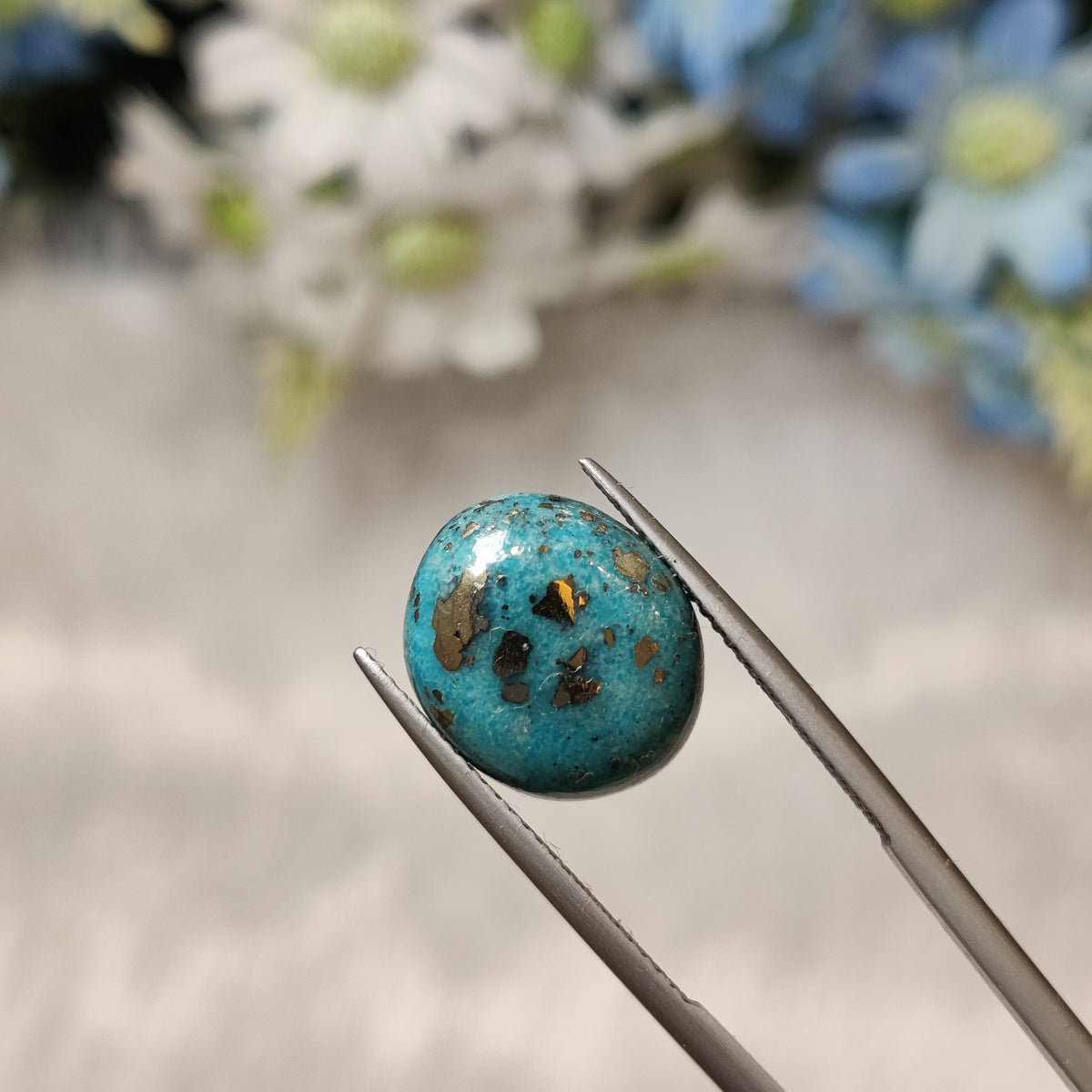 Natural Turquoise Gemstone (Firoza) TUR 97 6.93 Carat Certified