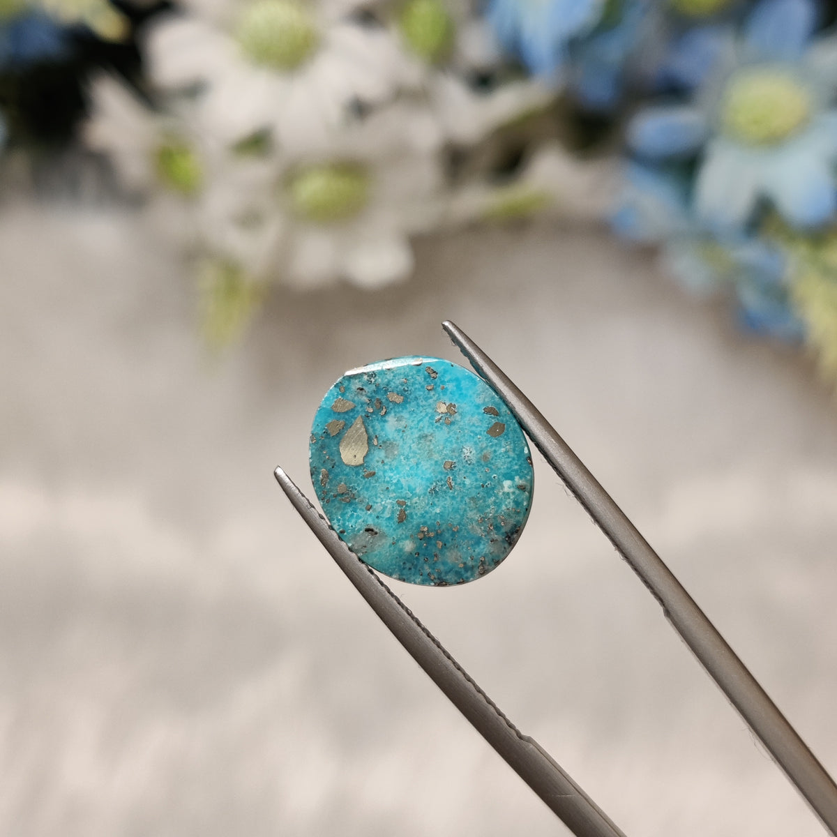 Natural Turquoise Gemstone (Firoza) TUR 97 6.93 Carat Certified