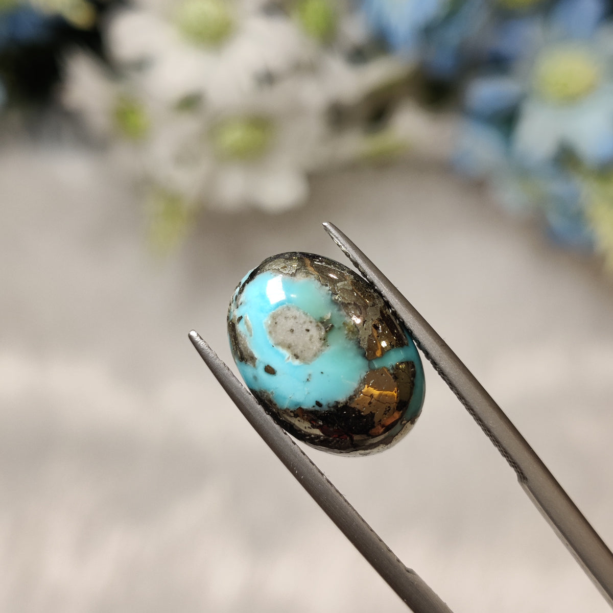 Natural Turquoise Gemstone (Firoza) TUR 121 6.57 Carat Certified