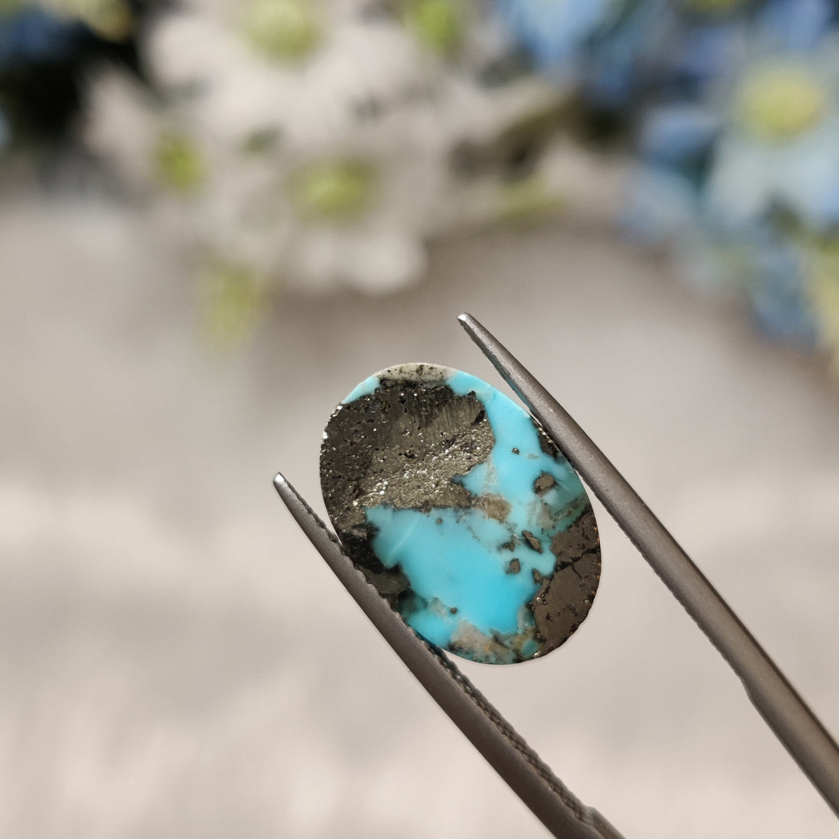 Natural Turquoise Gemstone (Firoza) TUR 121 6.57 Carat Certified