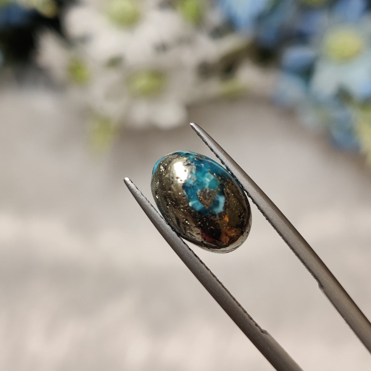 Natural Turquoise Gemstone (Firoza) TUR 109 6.3 Carat Certified