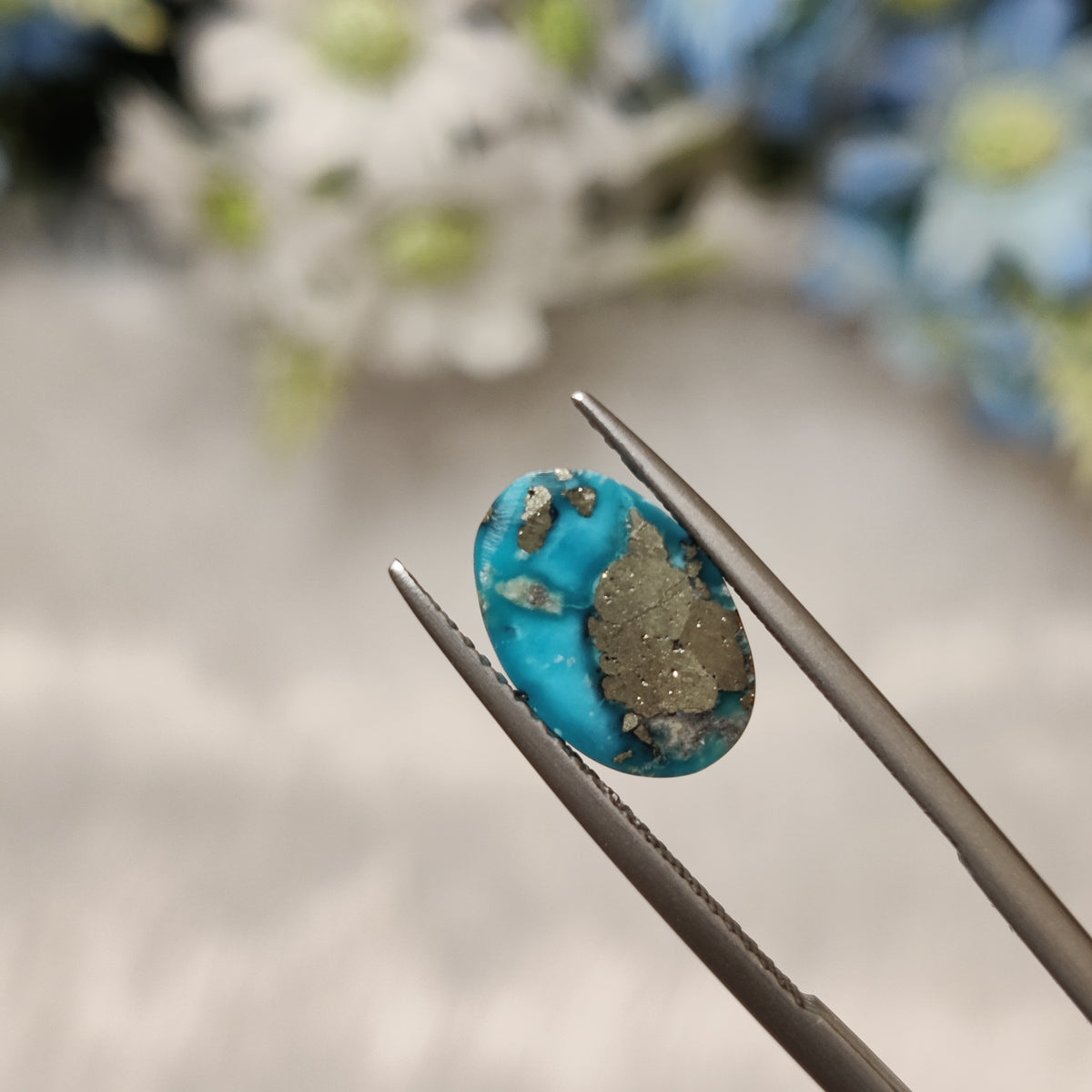 Natural Turquoise Gemstone (Firoza) TUR 109 6.3 Carat Certified