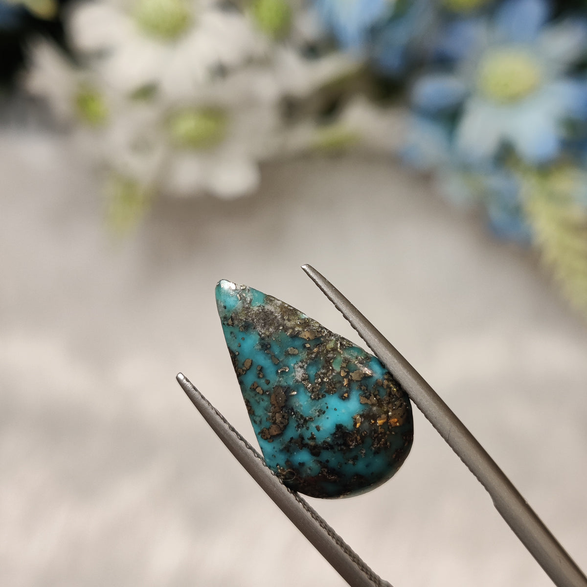 Natural Turquoise Gemstone (Firoza) TUR 52 6.65 Carat Certified