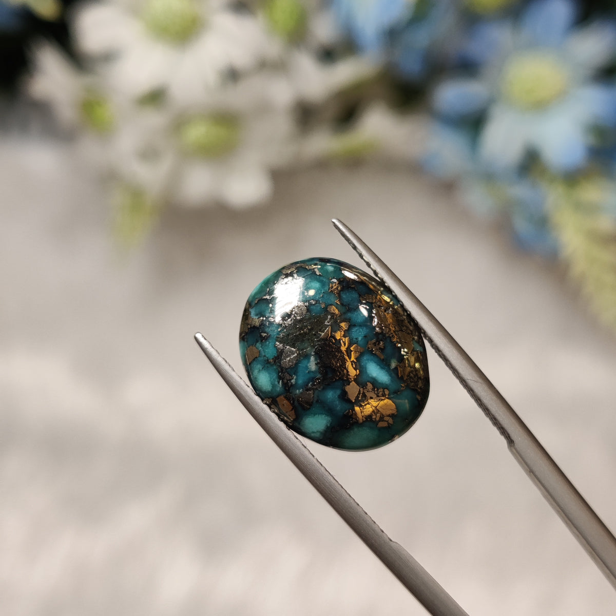 Natural Turquoise Gemstone (Firoza) TUR 122 6.44 Carat Certified