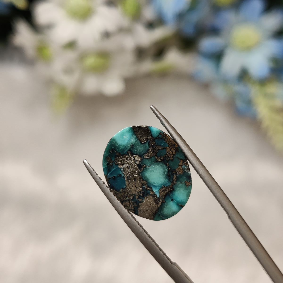 Natural Turquoise Gemstone (Firoza) TUR 122 6.44 Carat Certified