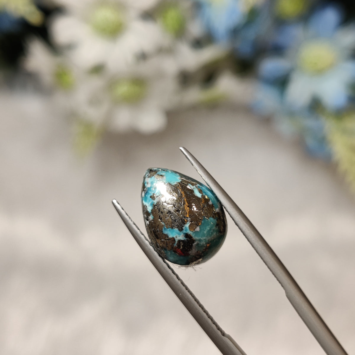 Natural Turquoise Gemstone (Firoza) TUR 209 6.77 Carat Certified