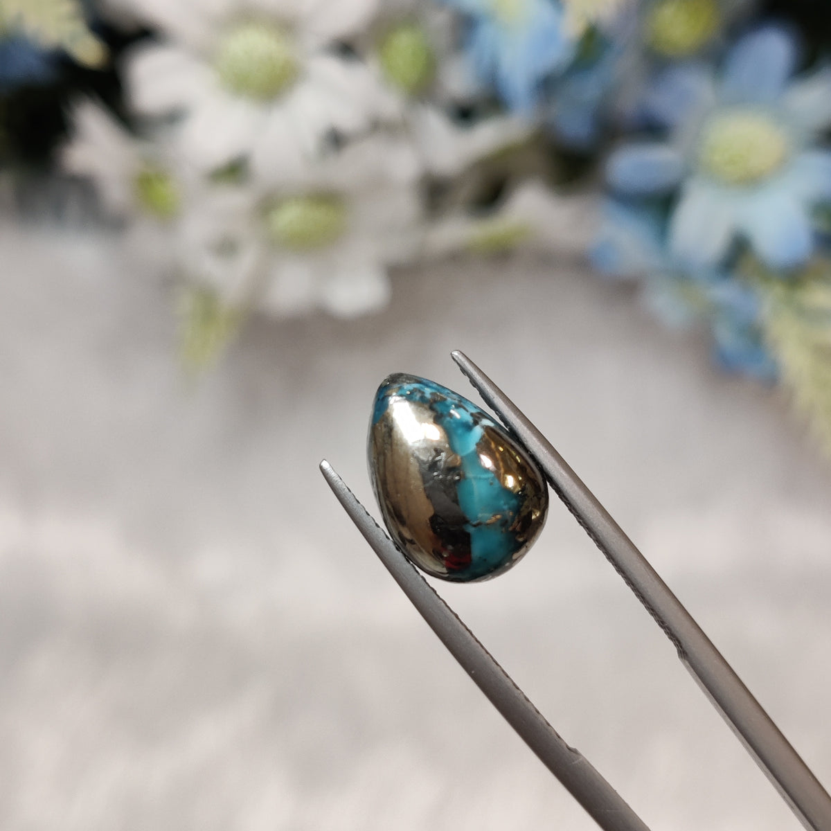 Natural Turquoise Gemstone (Firoza) TUR 218 6.68 Carat Certified