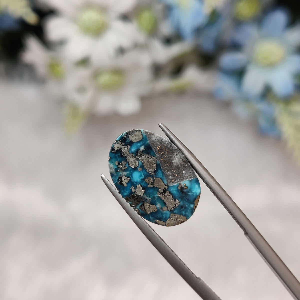 Natural Turquoise Gemstone (Firoza) TUR 79 6.7 Carat Certified