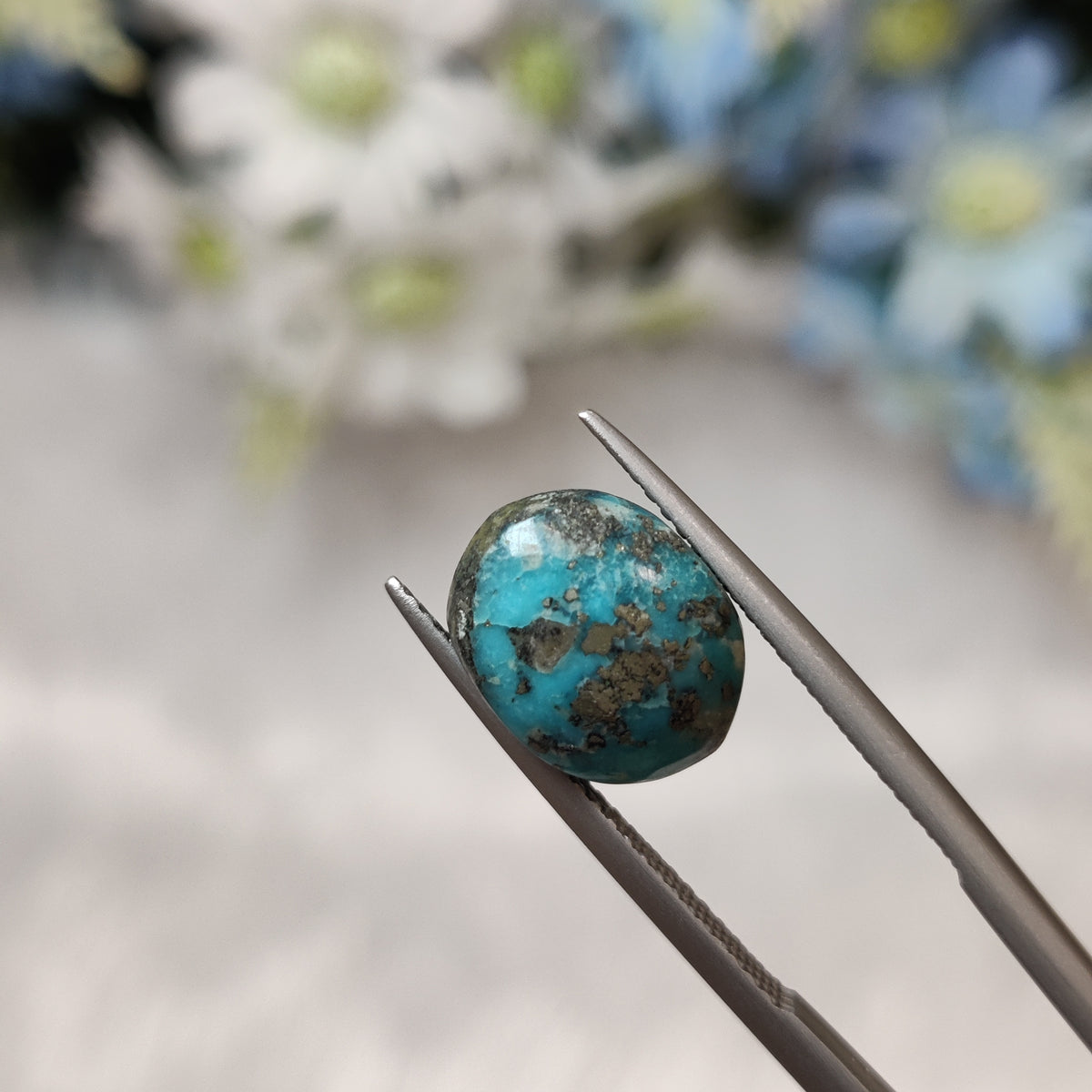 Natural Turquoise Gemstone (Firoza) TUR 21 6.4 Carat Certified