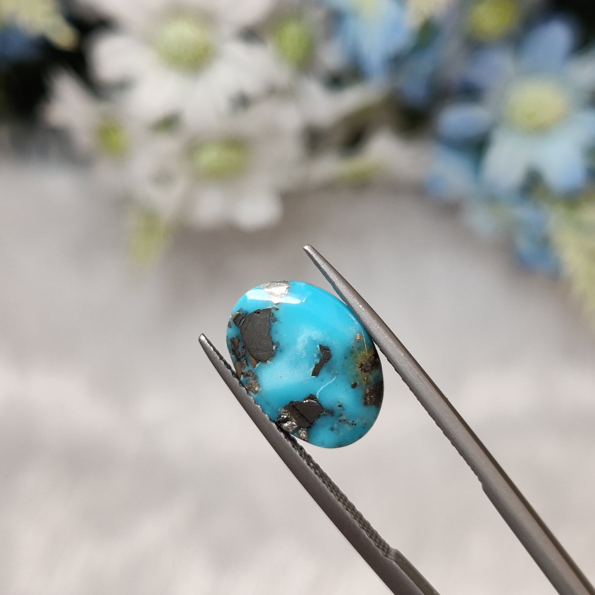 Natural Turquoise Gemstone (Firoza) TUR 140 6.61 Carat Certified
