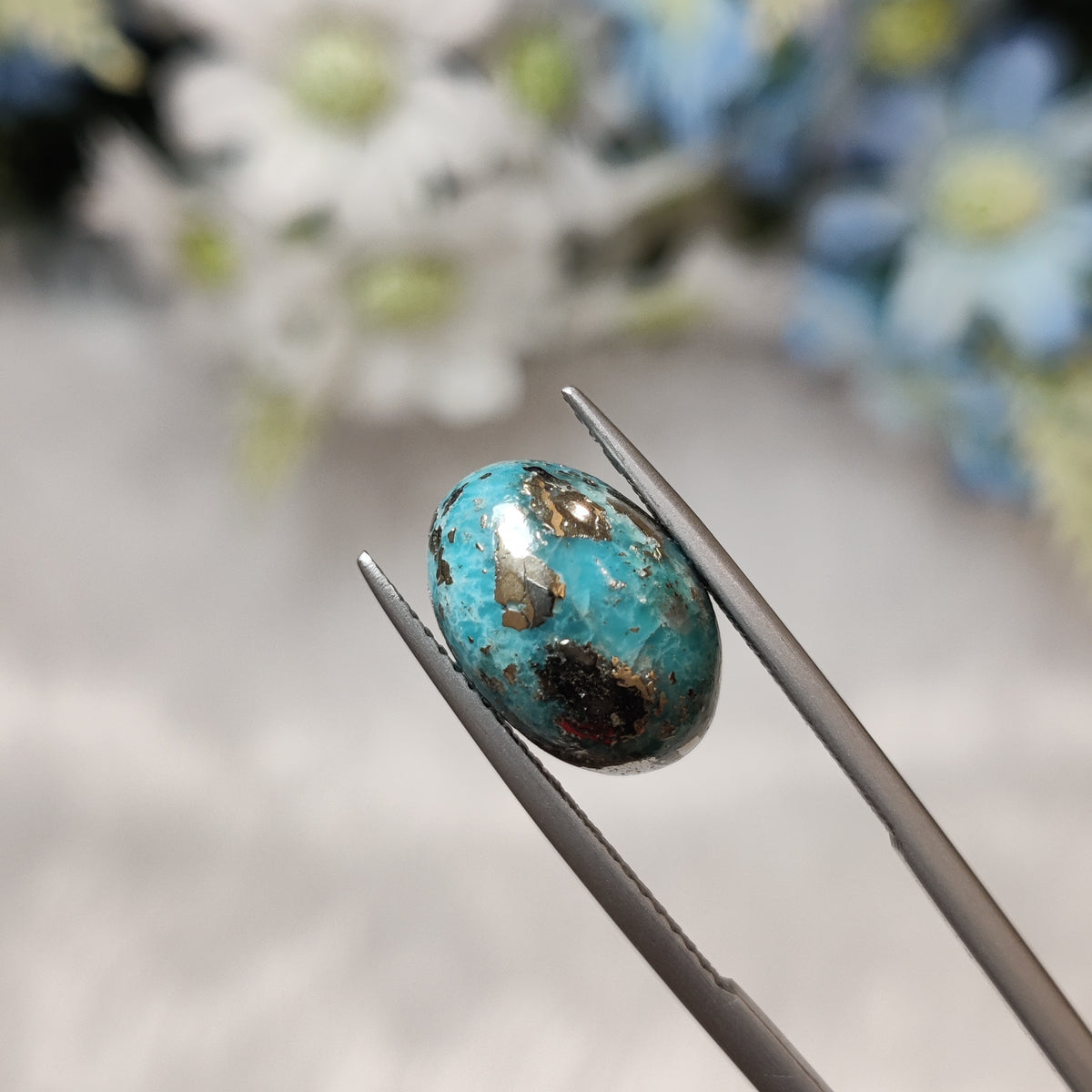 Natural Turquoise Gemstone (Firoza) TUR 124 6.41 Carat Certified