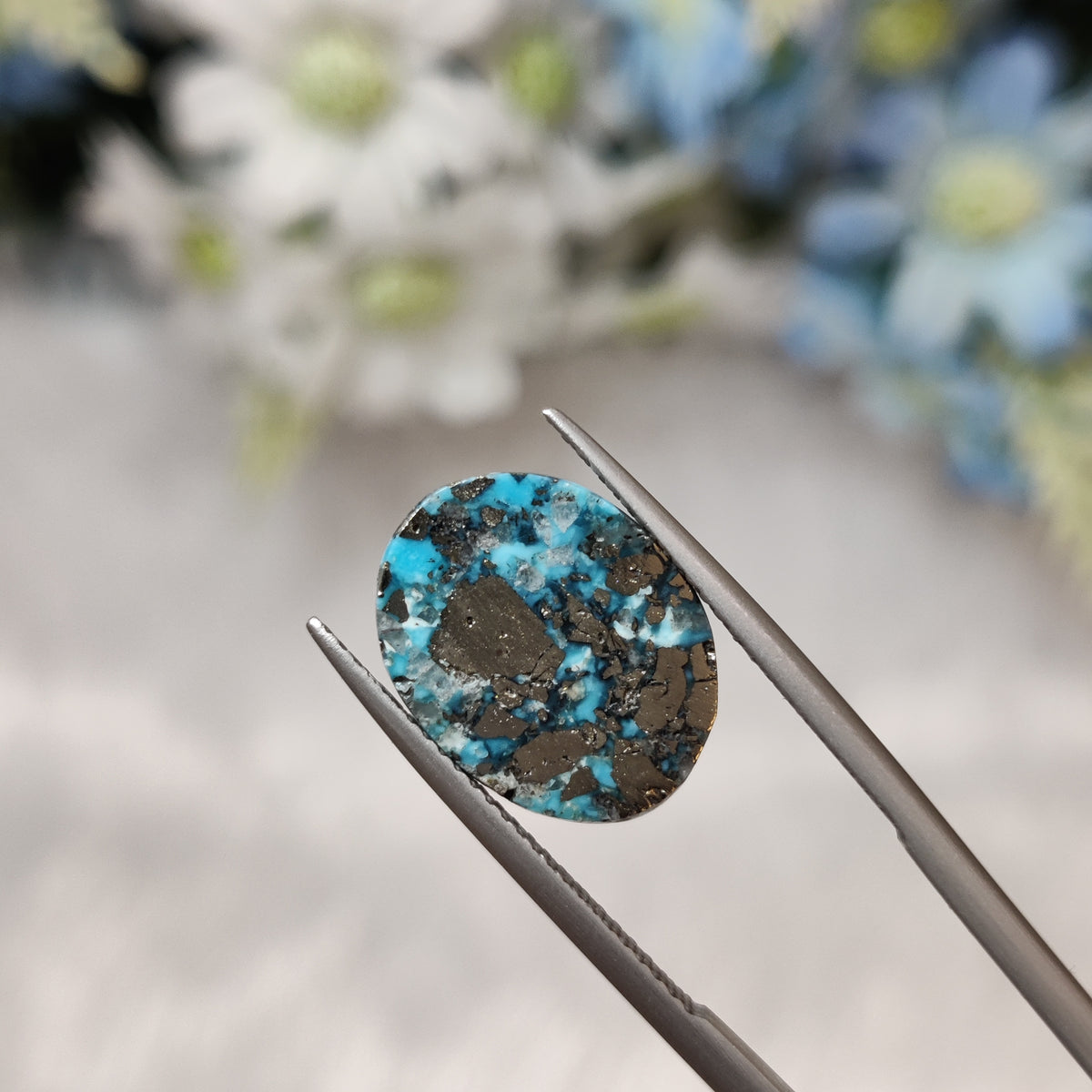 Natural Turquoise Gemstone (Firoza) TUR 167 6.31 Carat Certified