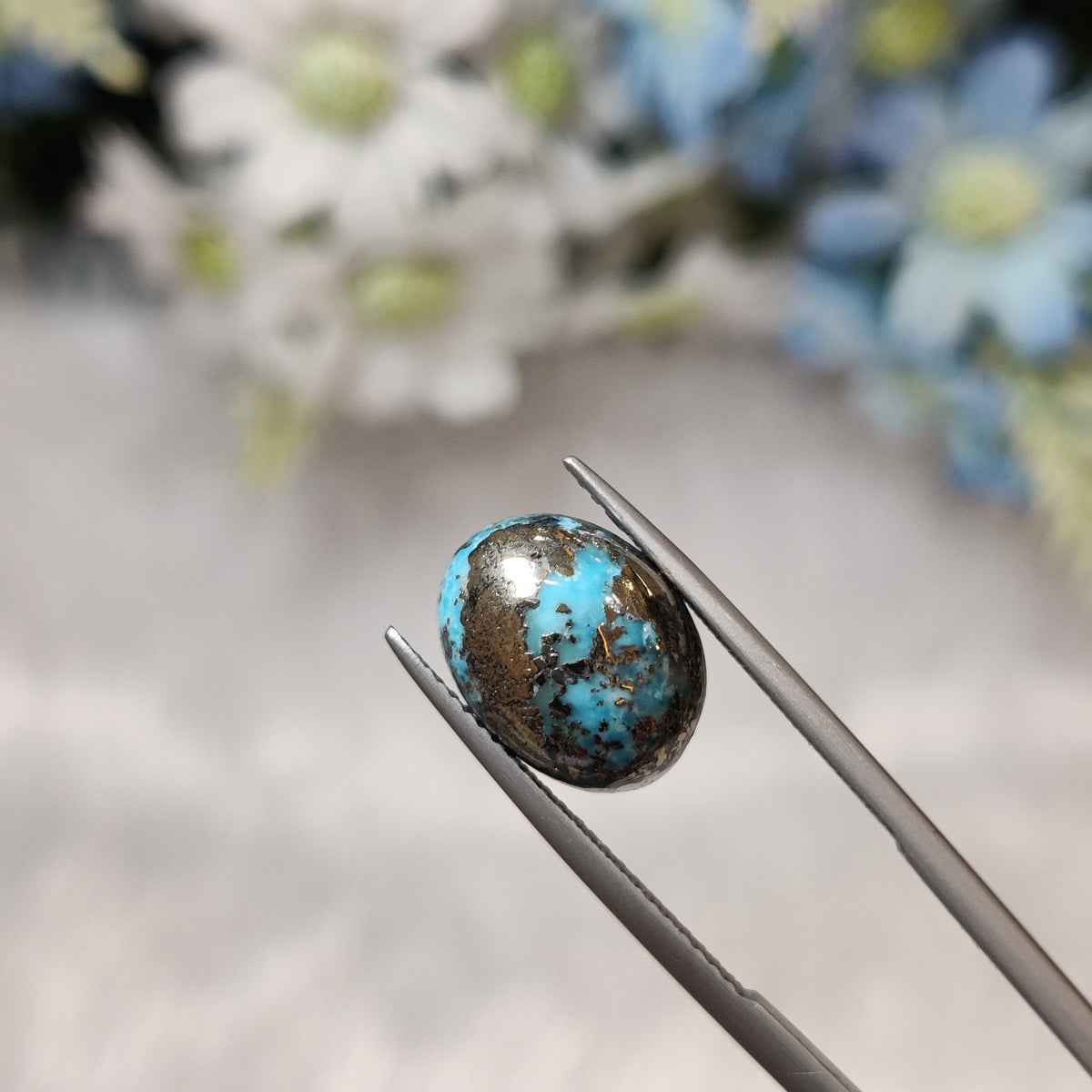 Natural Turquoise Gemstone (Firoza) TUR 190 6.85 Carat Certified