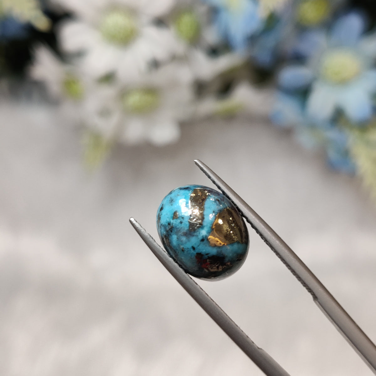 Natural Turquoise Gemstone (Firoza) TUR 174 6.2 Carat Certified