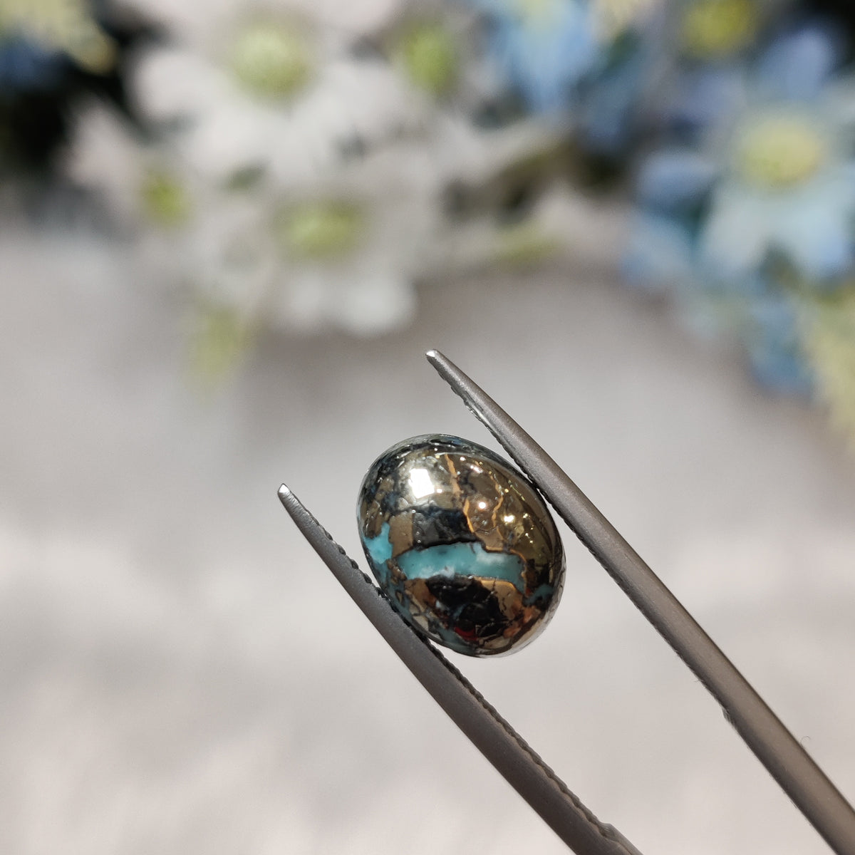 Natural Turquoise Gemstone (Firoza) TUR 123 6.39 Carat Certified