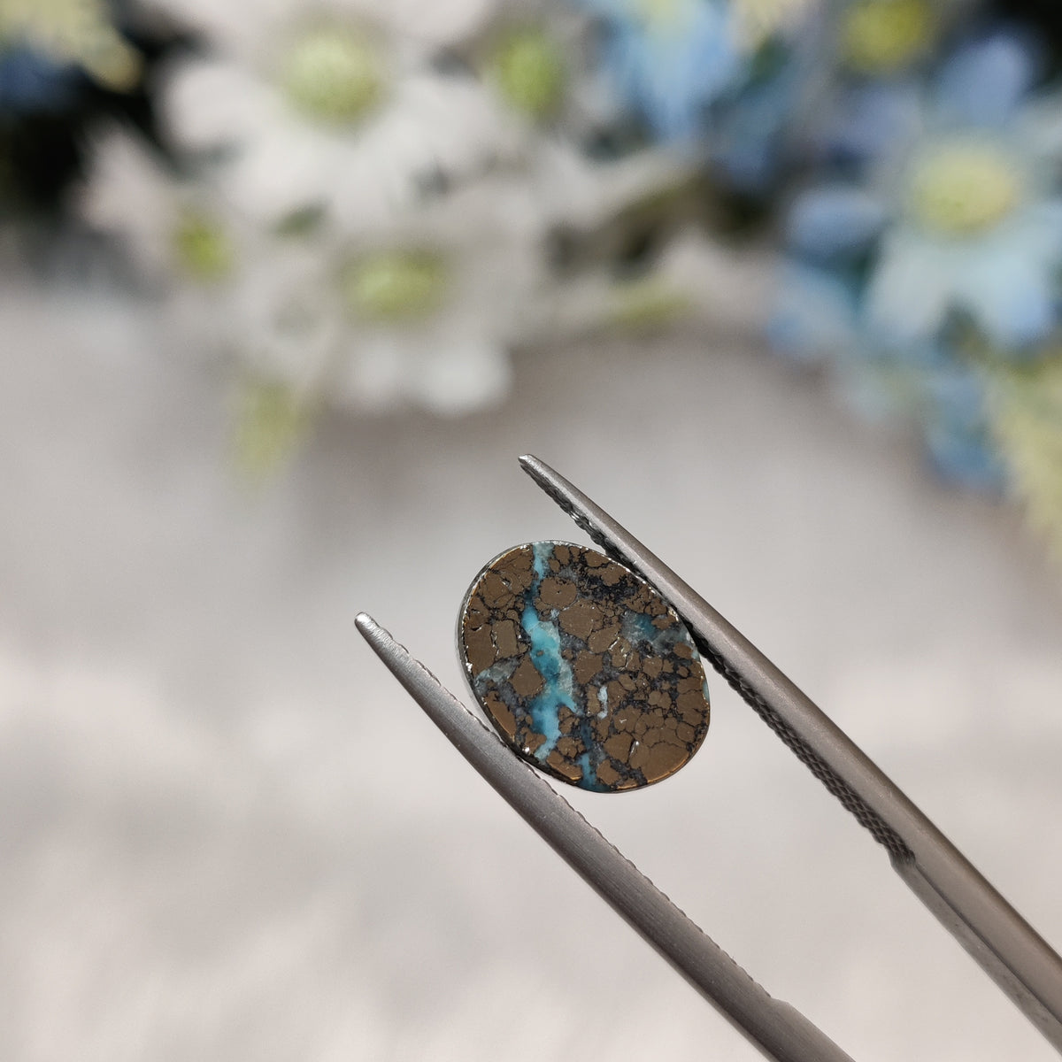 Natural Turquoise Gemstone (Firoza) TUR 123 6.39 Carat Certified