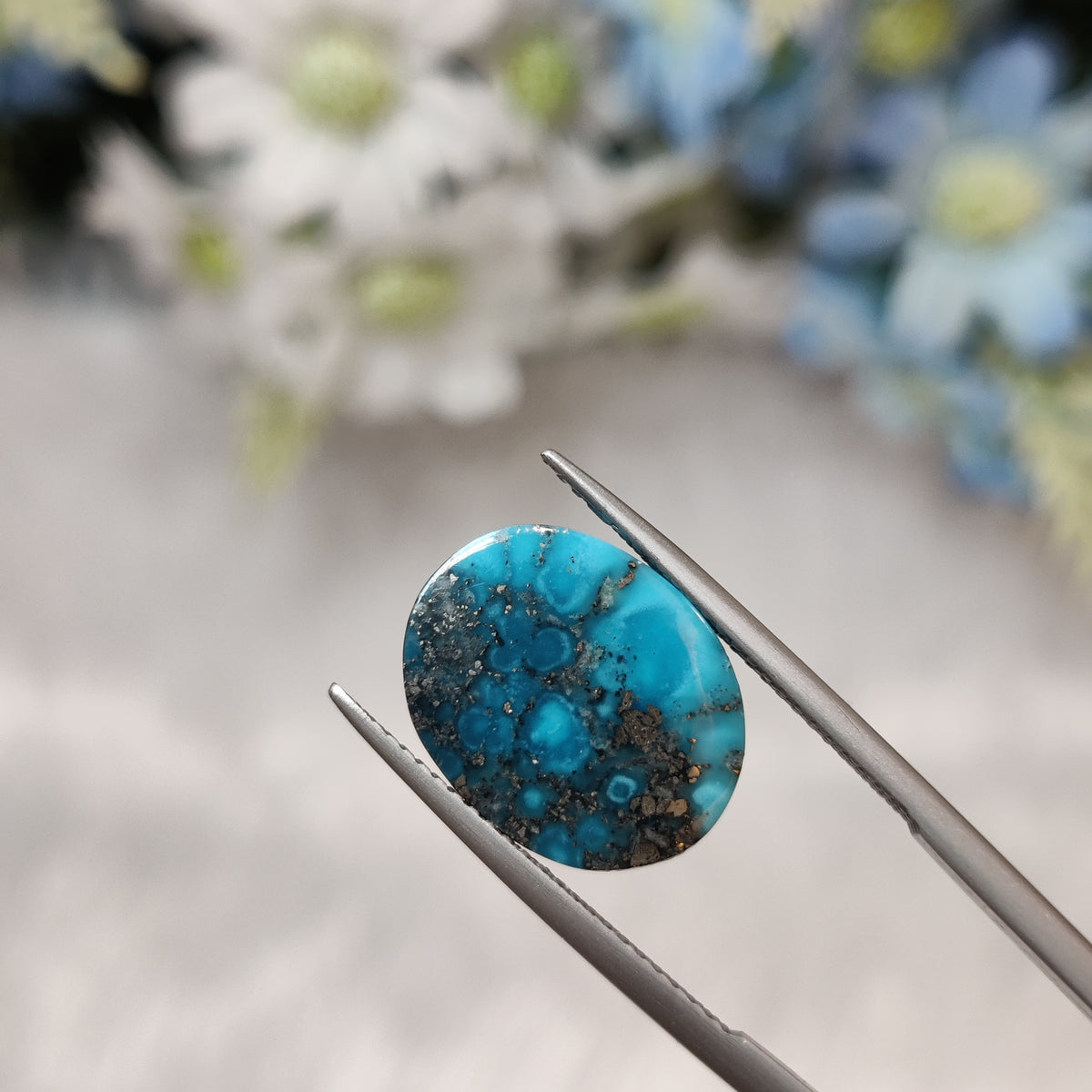 Natural Turquoise Gemstone (Firoza) TUR 139 6.46 Carat Certified