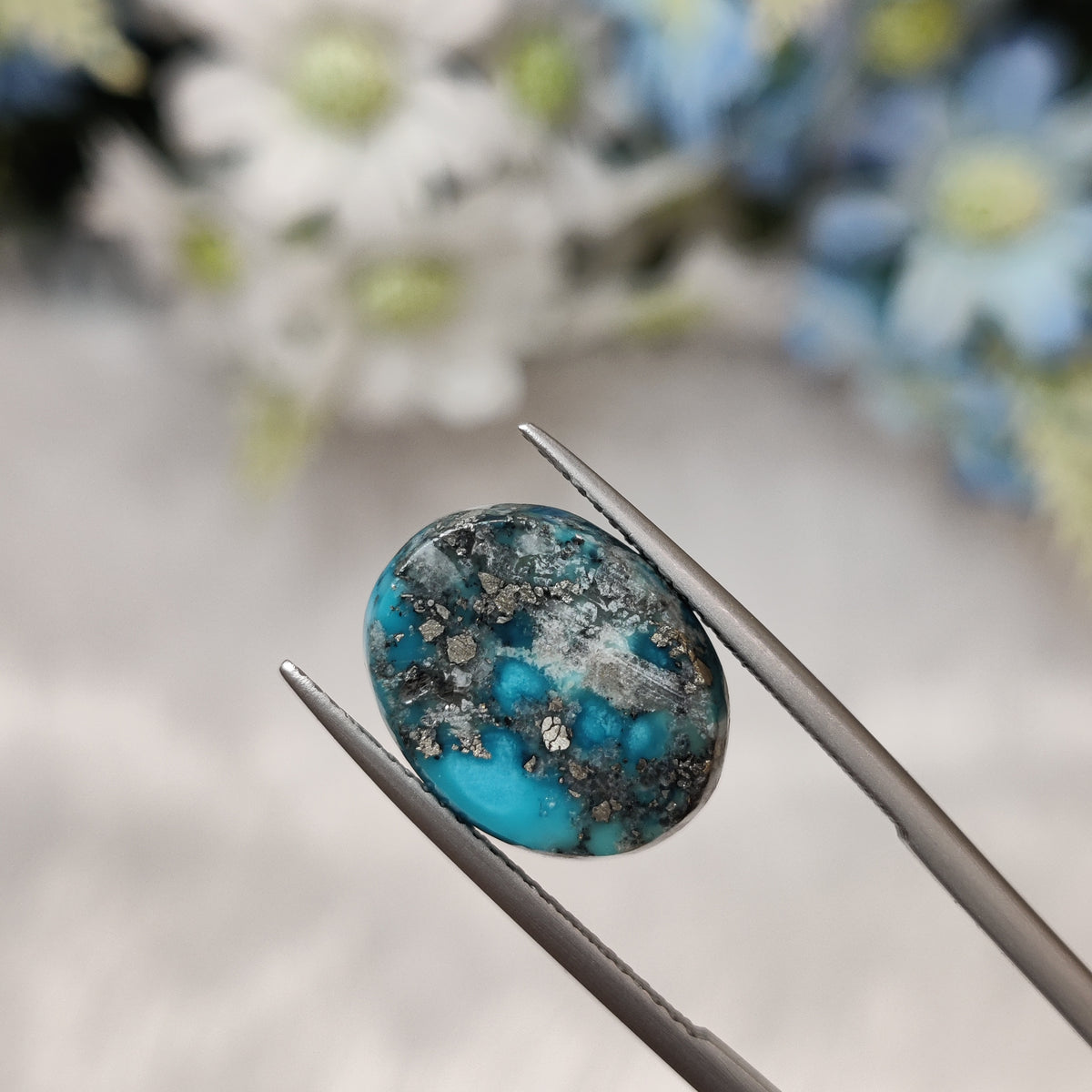 Natural Turquoise Gemstone (Firoza) TUR 139 6.46 Carat Certified