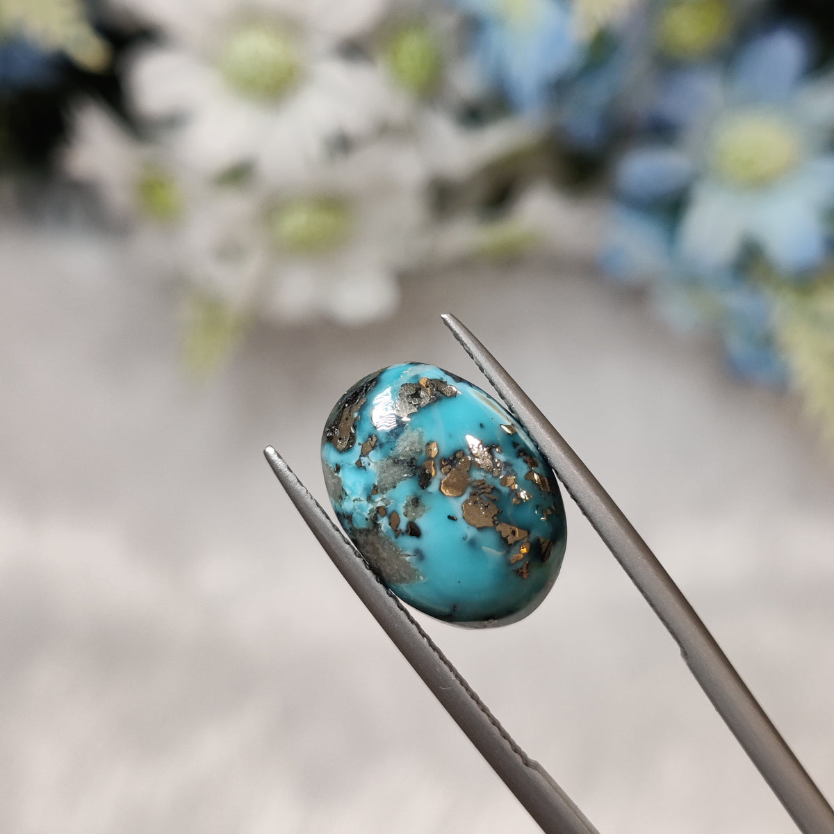 Natural Turquoise Gemstone (Firoza) TUR 172 6.4 Carat Certified